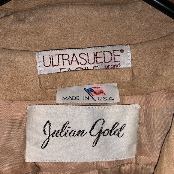 Ladies Julian Gold suede trench coat size 6 - Picture 3 of 8